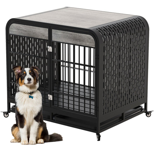 Heavy Duty Dog Crate Furniture Wooden Table 42inch Grey