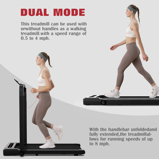Walking Pad Under Desk Treadmill For Home Office -2.5HP Walking Treadmill 0.5-4MPH Capacity Treadmill For Walking Running Remote Control Batteries