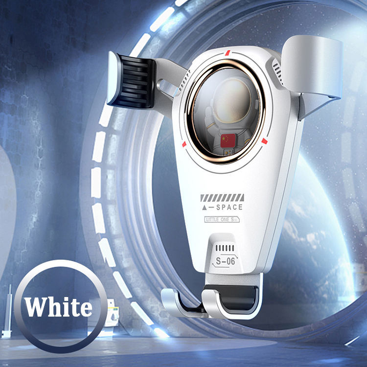 Universal Car Phone Holder Multifunctional 360 Degree Astronaut Theme Car Holder For Phone Car Air Vent Phone Holders For Your Car With Newest Metal Hook Clip, Air Vent Cell Phone Car Mount White