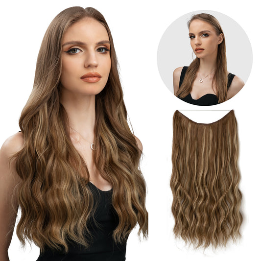 European And American Style Women Corn Curler Fishing Thread Long Curly Hair Wig 10H24B