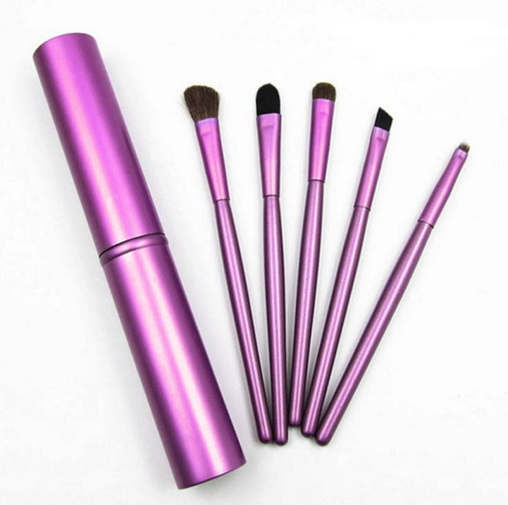 5pcs Travel Portable Mini Eye Makeup Brushes Purple
