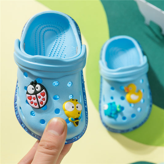 Children's Slippers Summer Boys Baby Sandals And Slippers Girls Hole Shoe Blue