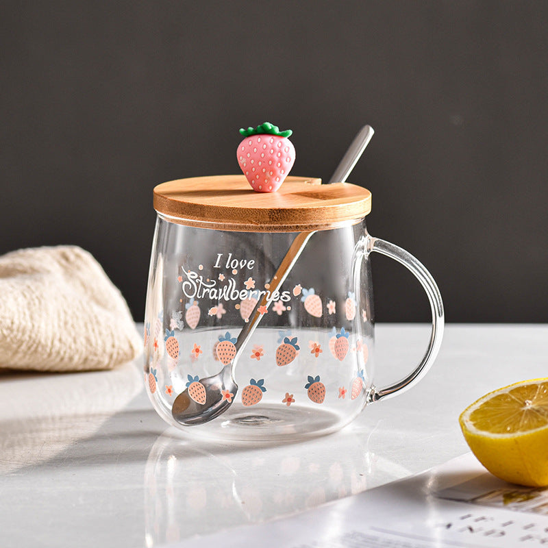 Transparent breakfast coffee milk cup 02 D