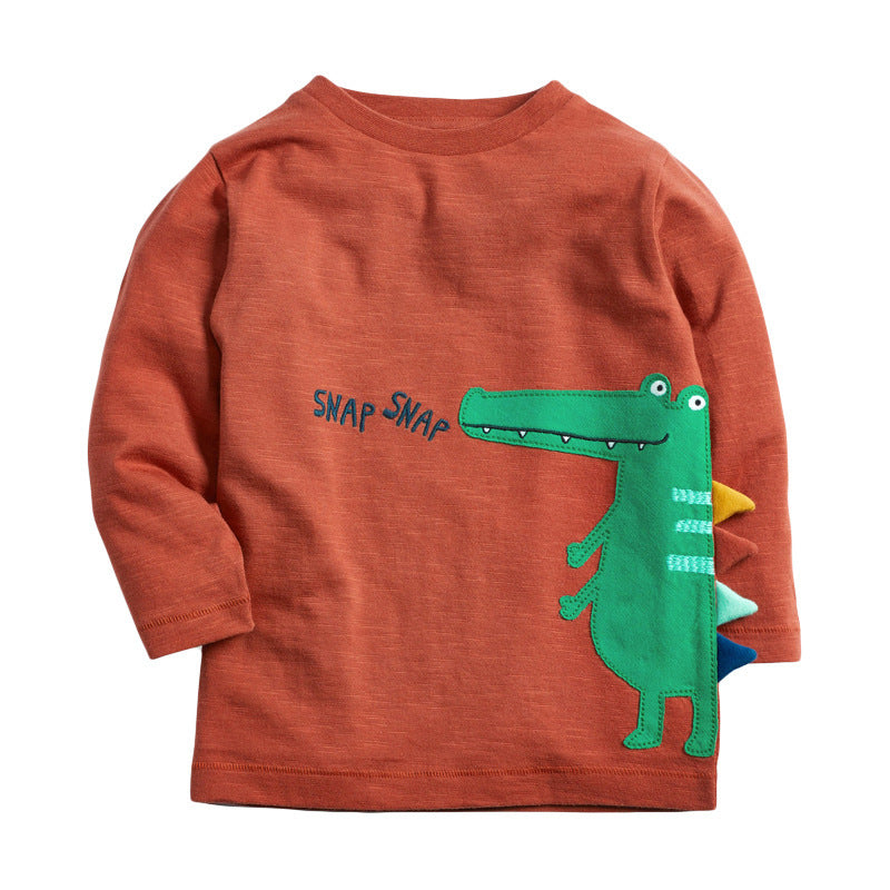 Knitted cotton boy t-shirt Orange
