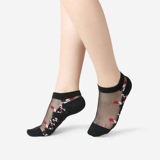 Sexy Lace Mesh Socks Transparent for women Ankle Thin Socks 1 OneSize