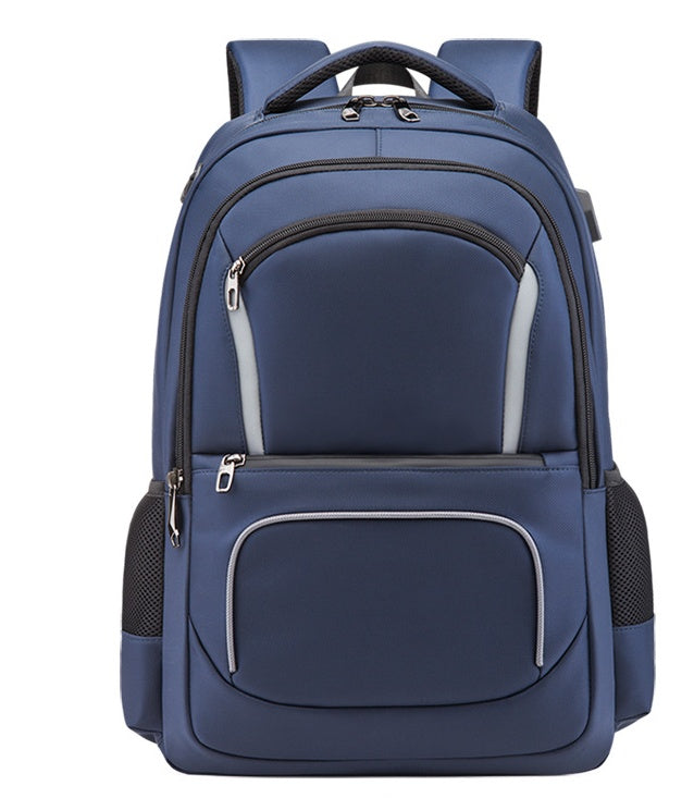 Waterproof Backpack Men Large Capacity Laptop Bags Usb Business Back Pack Travel Bagpack Anti-theft Oxford Bookbag SchoolbagProducts on AliExpress Navy Blue