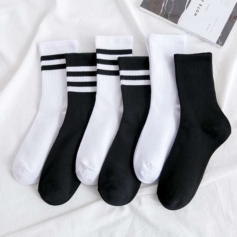 Women s White Socks Cotton Tube Socks K One size