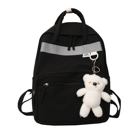High School University Birthday Department Simple Girl College Wind Soft Girl Backpack Black