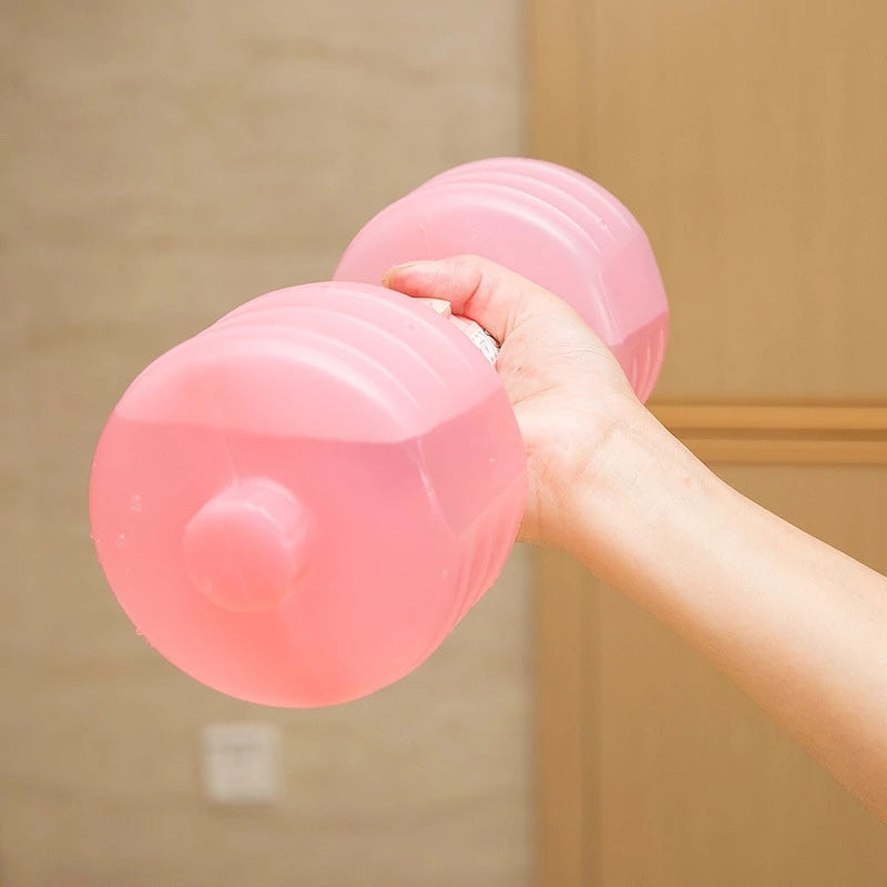Body Building Water Dumbbell Weight Dumbbells Slimming Fitness Gym Equipment Yoga for Training Sport Plastic Bottle Exercise Pink