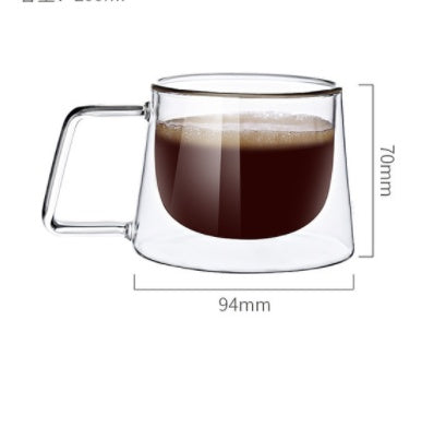 Creative Glass High Borosilicate Double-Layer Coffee Cup Fang Ke Cup Fashion Mug 10style