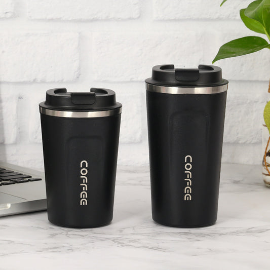 Stainless Steel Coffee Cup Double Vacuum Cup Outdoor Leisure Mug Black