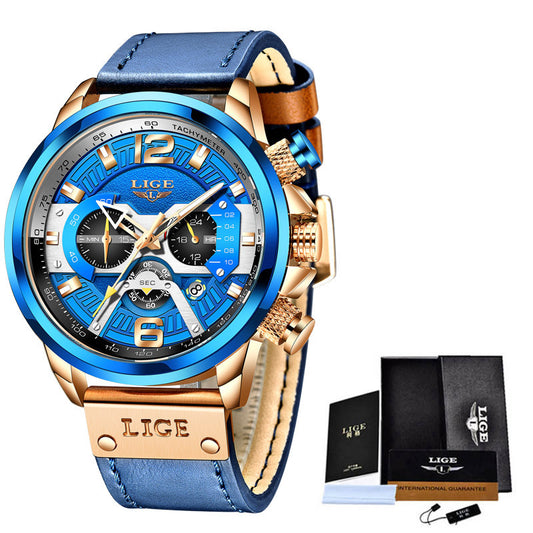 Men's Quartz Watch Multifunction Sports Watch Waterproof Watch A