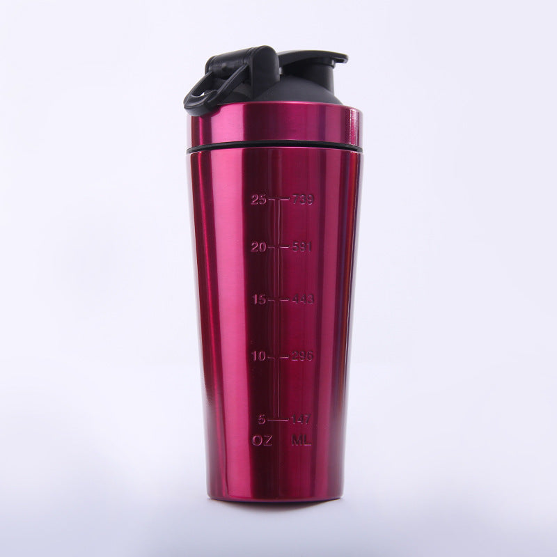 Factory Wholesale Stainless Steel Protein Powder Shaker Cup Multifunctional Fitness Sports Water Cup Fashion Gift Cup Customization Rose Red