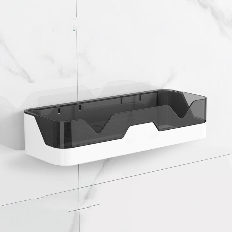 Toilet Rack Free Perforation Wall-Mounted Kitchen Bathroom Toilet Wall Toothbrush Cosmetic Storage Grey