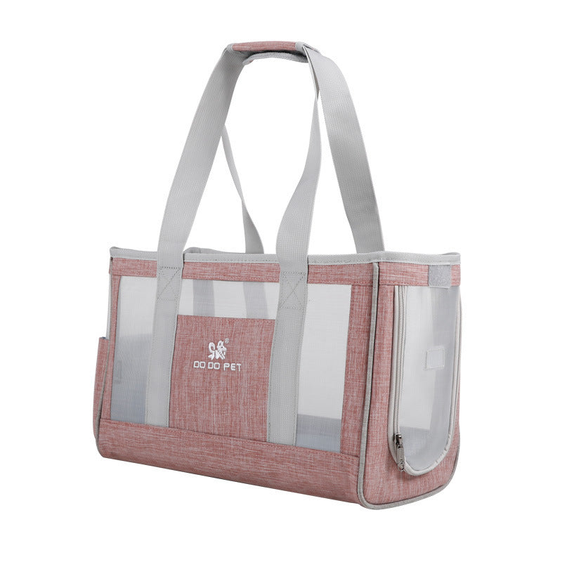 Portable Pet Cat Bag Breathable Dog Carrier Backpack Large Capacity Travel Pet Handbag For Puppy Kitten Pets Outdoor Supplies Pink