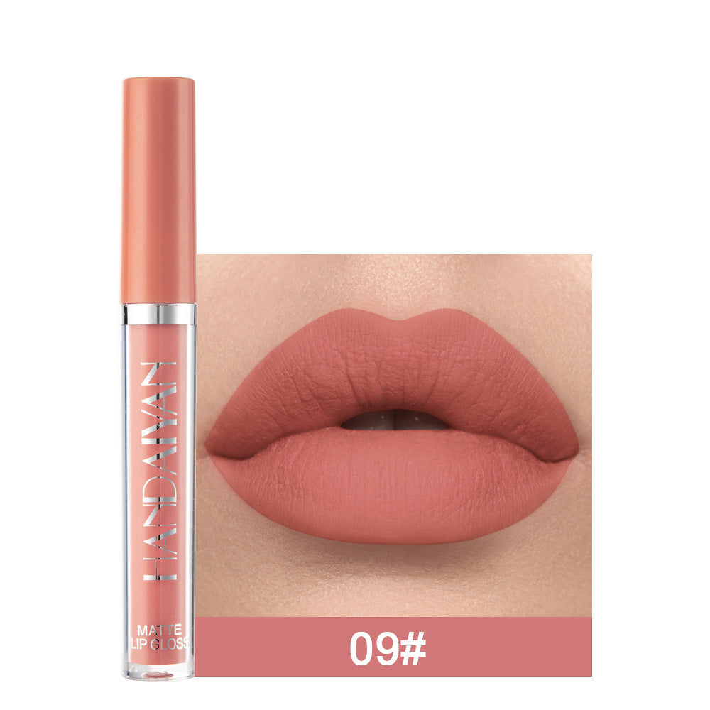Handaiyan Matte Lip Glaze Liquid Lipstick Mini Tube Lip Gloss Waterproof Non Stick Cup Lip Gloss Genuine 9style
