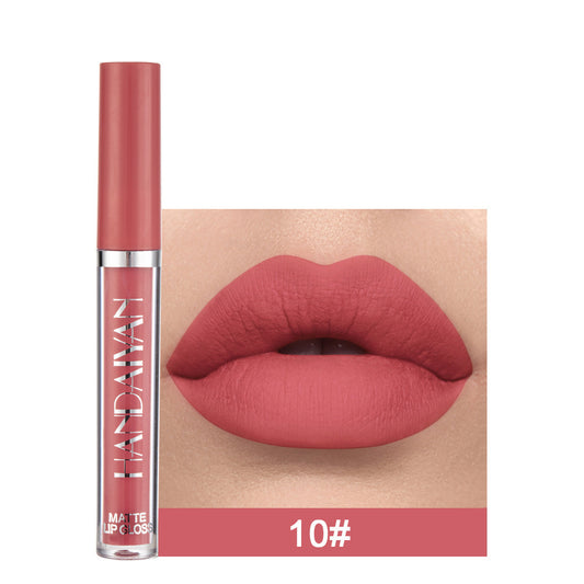 Handaiyan Matte Lip Glaze Liquid Lipstick Mini Tube Lip Gloss Waterproof Non Stick Cup Lip Gloss Genuine 10style