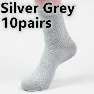 Socks men's new bamboo fiber men's socks Silver Grey 10pairs