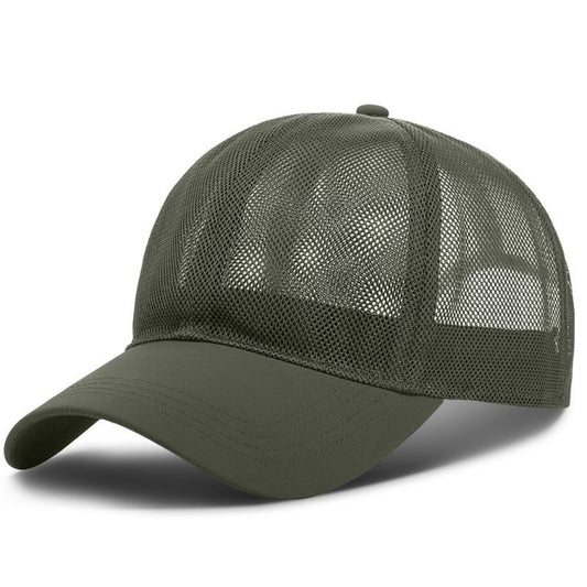 Breathable Mesh Men's And Women's Hats Outdoor Solid Color Light Board Baseball Caps Army Green Adult models