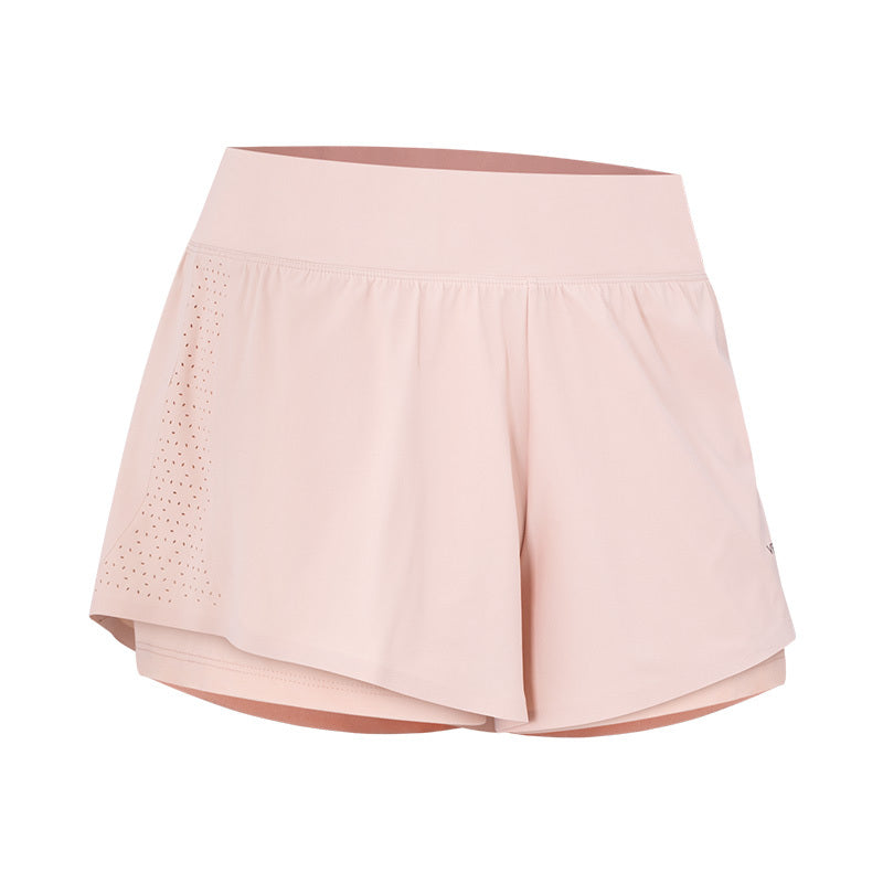 Anti-fake Two-piece Sports Shorts Women Loose Running Outside Wear Pink