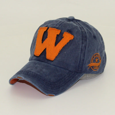 Denim peak cap washed