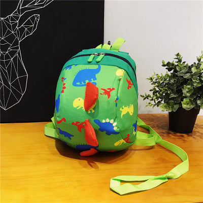 Dinosaur cartoon backpack green