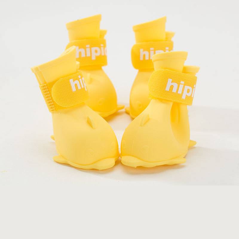 Cartoon pet waterproof rain boots Yellow