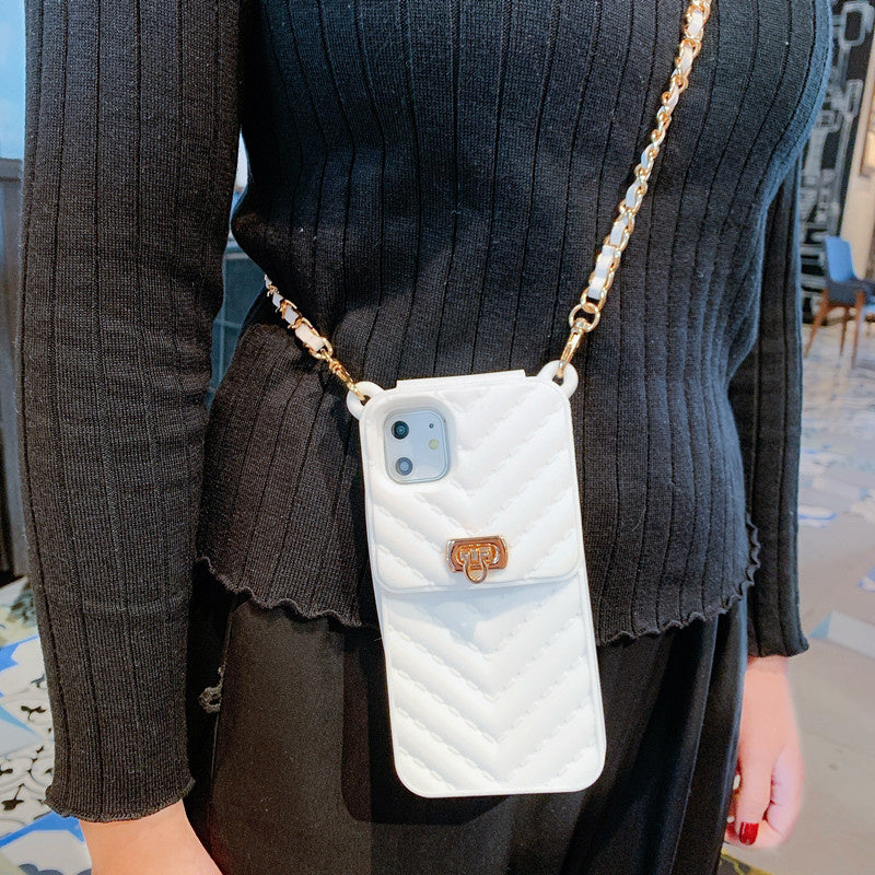 Card wallet mobile phone case White
