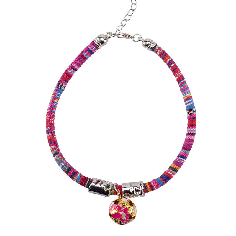 ethnic style Bell collar Rose Red