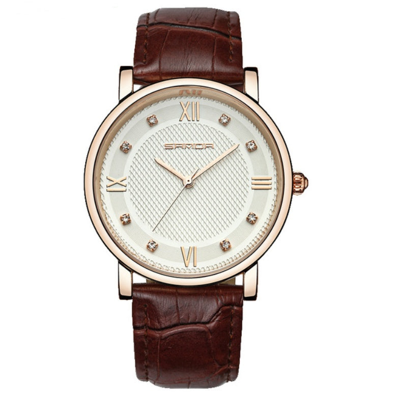 Watch strap casual waterproof quartz watch Coffee