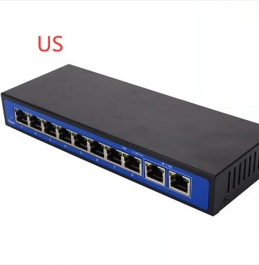8+2 power 10 port 100M POE switch wireless AP 48V external power supply US