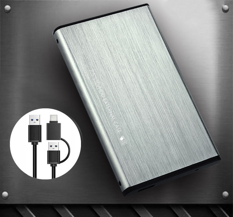 2.5 inch SATA serial USB3.0 interface SSD hard disk box Fine print Silver