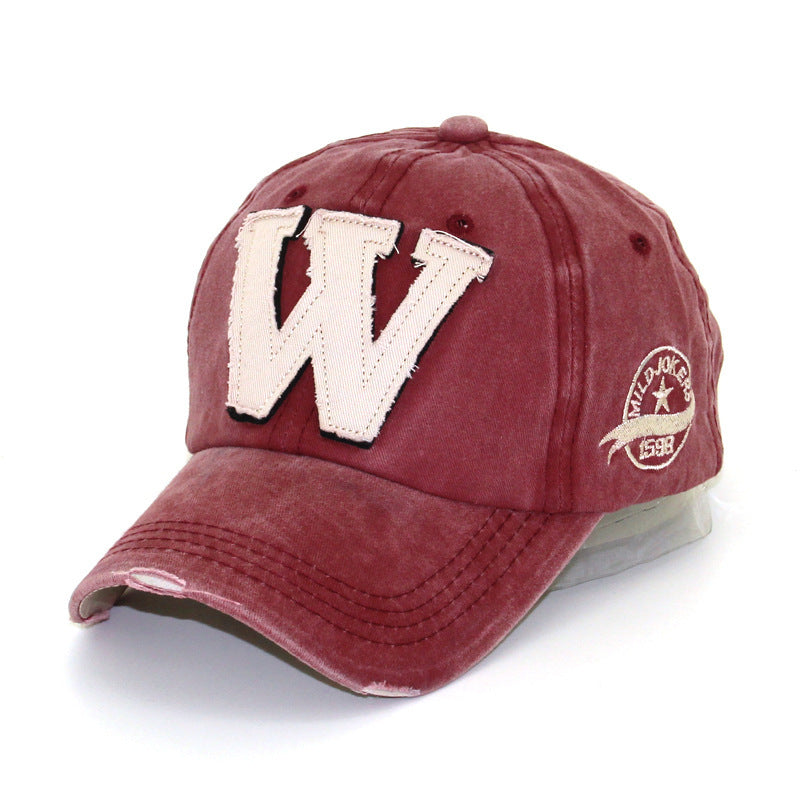Denim peak cap washed Red