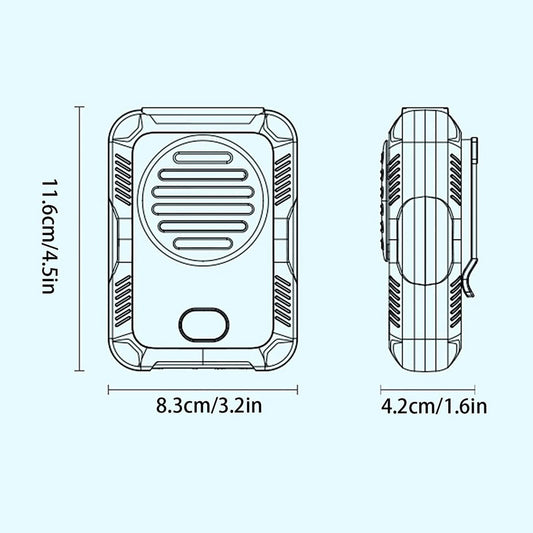 Leaf Less Waist Hanging Fan For Outdoor Sports Large Capacity Battery USB Charging Portable High Wind Hanging Neck Fan