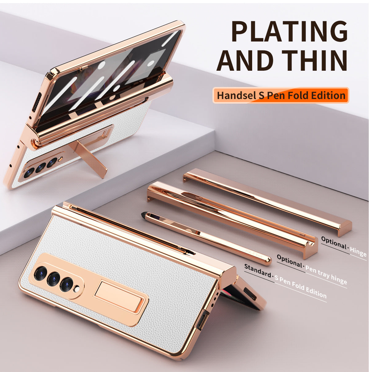 New Mobile Phone Case Protective Cover Ultra-thin Folding Screen White Samsung Galaxy Z Fold3