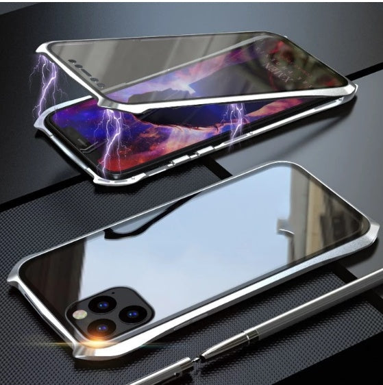 Glass magnetic king protective cover Silver