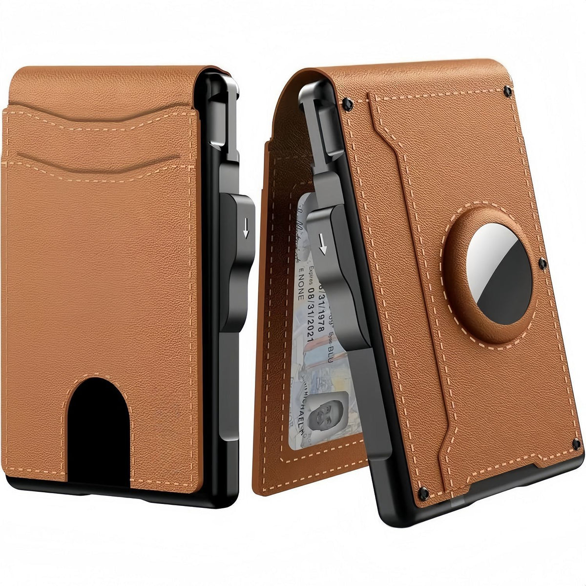 Men's Card Holder Long Large Capacity Card Slot Brown