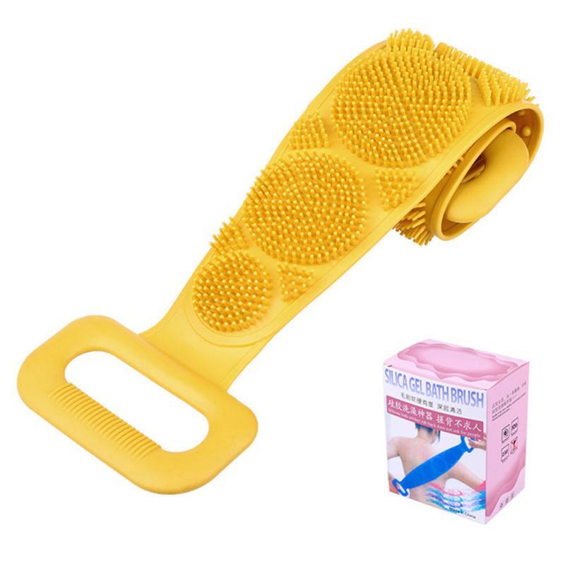 Long silicone bath towel bath rub back massage Yellow
