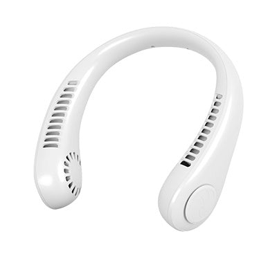 Hanging Neck Fan Portable Cooling Fan USB Leafless 360 Degree Neckband Fan 78 Surround Air Outlets 4000Mah Rechargeable White