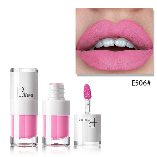 Lipstick 16 color white bottle matte lip gloss lasting moisturizing E506