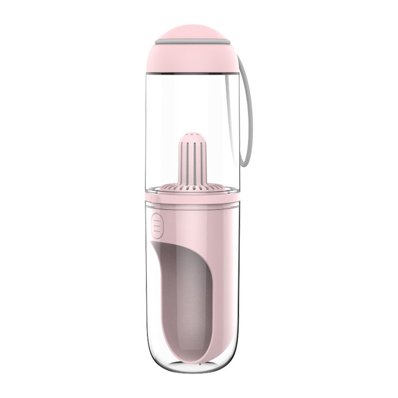 Outdoor travel water bottle for pets out cup Pink