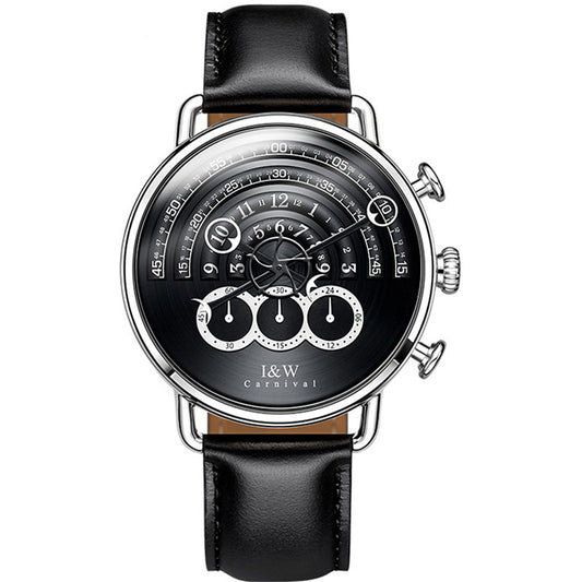 Creative watch waterproof belt fashion watch Black black