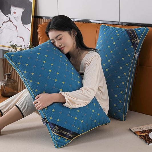 Hilton Hotel Feather Velvet High Rebound Pillow Pillow Core Household Adult Single Neck Pillow Fiber Pillow Core