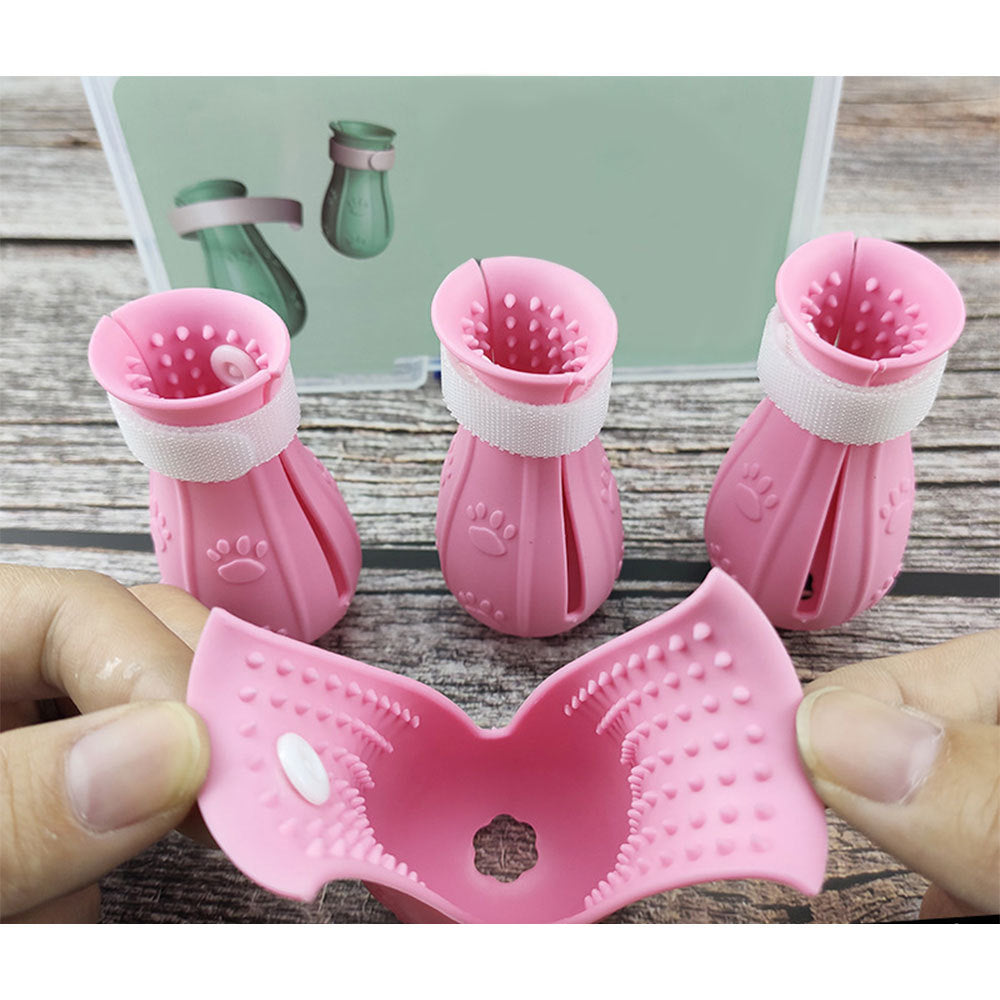 Adjustable Cat Foot Claw Cover Anti-Scratch Prickly Nail Glove Cat Boots For Cats Only, Anti-Scratch Cat Feet Claw Covers Adjustable Prickly Anti-Off Shoes Nail Glove Pink
