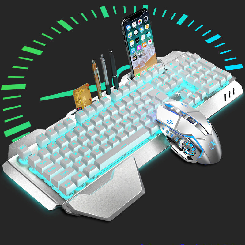 Wireless keyboard and mouse set White