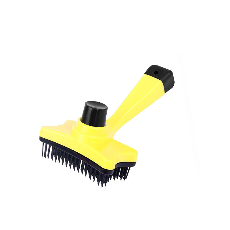 Automatic pet hair removal comb yellow S