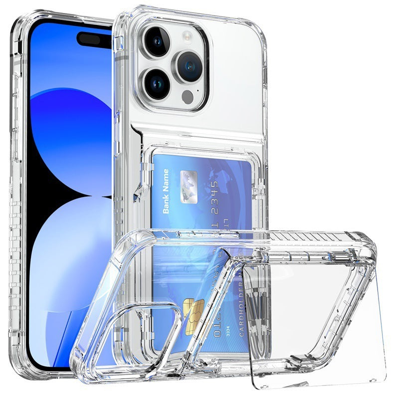 Transparent Phone Case Flip Card Holder Transparent