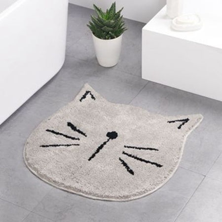 Cartoon bathroom mat Grey cute cat