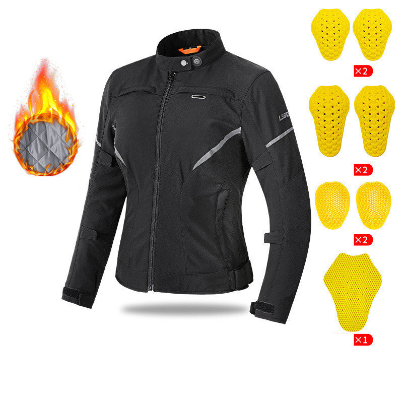 Women's Waterproof And Warm Motorcycle Riding Clothes Full black