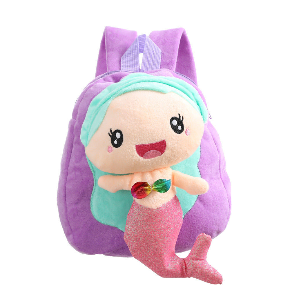 Kindergarten Cute Boys And Girls Baby 1to3to44to5 Years Old Children's School Bag Purple